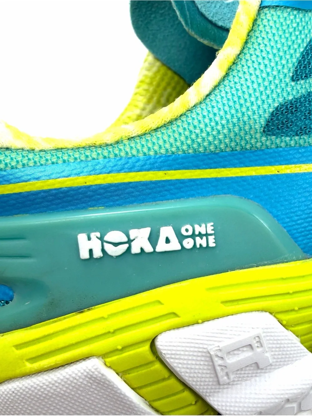 HOKA ONE ONE Conquest Running Shoes Blue Lime Women’s 6.5